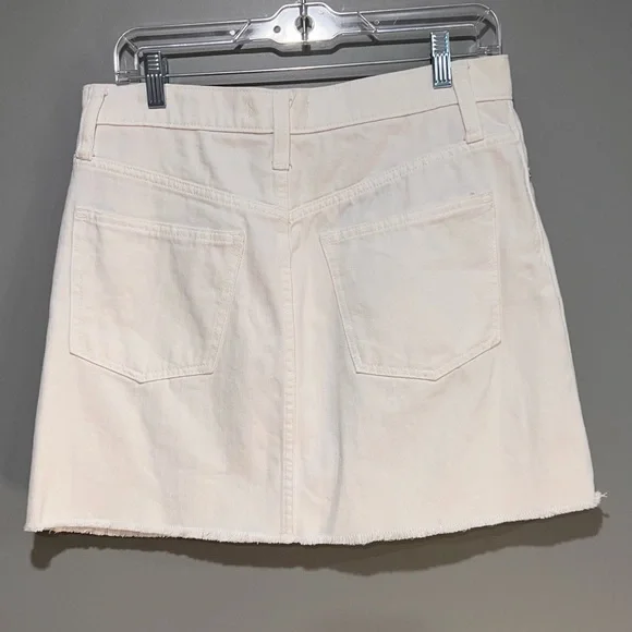 Madewell-White denim A-line mini skirt, 28/6 - Picture 2 of 6